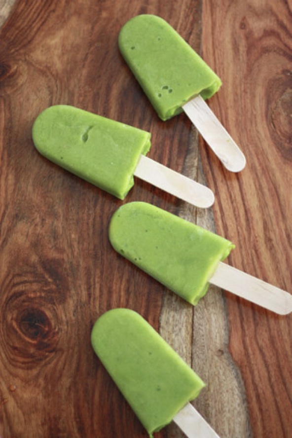 green popsicle, healthy popsicle, homemade popsicle